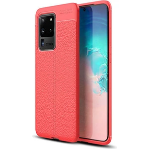 Samsung Galaxy S20 Ultra Kılıf Deri Desenli ve Esnek Yapılı Sağlam Derry Silikon Kılıf