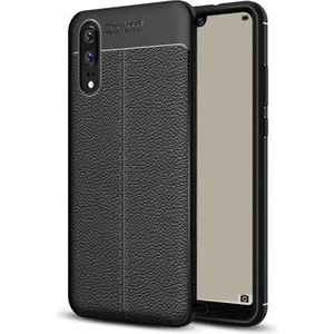 Techno Guru Huawei P20 Deri Desenli Yüksek Koruma Sağlayan Niss Premium Silikon Kılıf