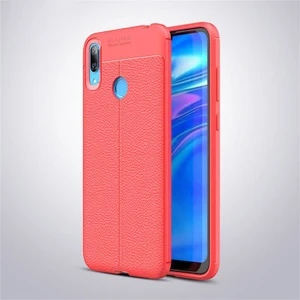 Techno Guru Huawei Y7 Prime 2019 Deri Desenli Yüksek Koruma Sağlayan Niss Premium Silikon Kılıf