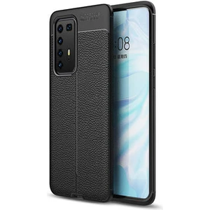 Huawei P40 Pro Kılıf Deri Desenli ve Esnek Yapılı Sağlam Derry Silikon Kılıf