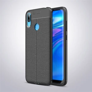 Techno Guru Huawei Y7 Prime 2019 Deri Desenli Yüksek Koruma Sağlayan Niss Premium Silikon Kılıf