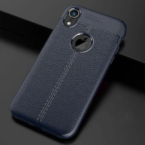 Techno Guru iPhone Xr Deri Desenli Yüksek Koruma Sağlayan Niss Premium Silikon Kılıf