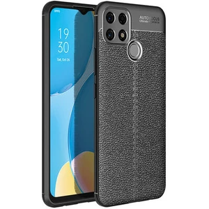 Techno Guru Oppo A15S Deri Desenli Yüksek Koruma Sağlayan Niss Premium Silikon Kılıf