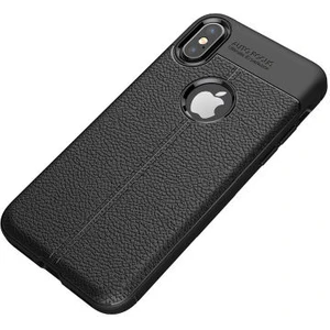 Techno Guru iPhone Xs Max Deri Desenli Yüksek Koruma Sağlayan Niss Premium Silikon Kılıf
