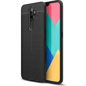 Techno Guru Oppo A5 2020 Deri Desenli Yüksek Koruma Sağlayan Niss Premium Silikon Kılıf