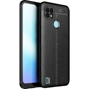 Techno Guru Realme C25 Deri Desenli Yüksek Koruma Sağlayan Niss Premium Silikon Kılıf
