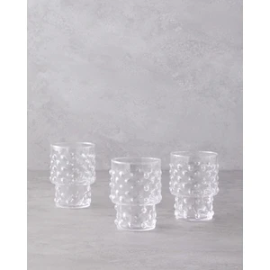 English Home Bubbles Cam 3'lü Bardak 300 ml Şeffaf
