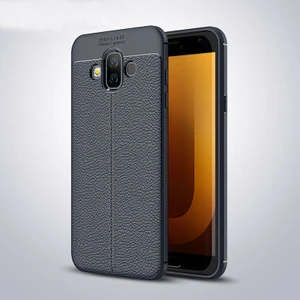 Samsung Galaxy J7 Duo Kılıf Deri Desenli ve Esnek Yapılı Sağlam Derry Silikon Kılıf