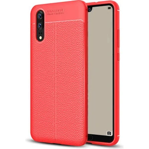 Huawei P20 Kılıf Deri Desenli ve Esnek Yapılı Sağlam Derry Silikon Kılıf