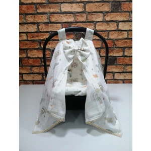Buse Baby Home Muslin Puset Örtüsü ve Puset Minderi 2'li Set