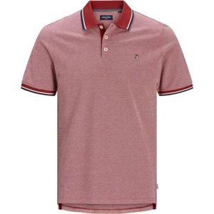 Jack & Jones Plus Polo Yaka Büyük Beden Kırmızı Erkek T-Shirt 12236435