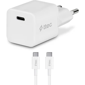 Smartcharger 20W Pd Seyahat Hızlı Şarj Aleti + Usb-C - Usb-C 3A Kablo Beyaz