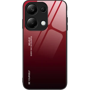 4U Sky Xiaomi Redmi Note 13 Pro 4g Cep Telefonu Kılıfı Temperli Cam+Pc+Tpu Degrade Kapak-Kırmızı/siyah (Yurt Dışından)