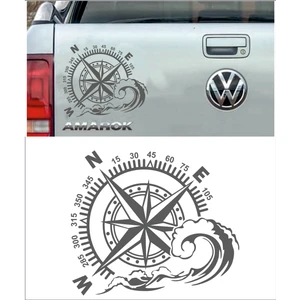 Sticker Usta Pusula Dalga Offroad 4x4 Adventure Kamp Araba Oto Motosiklet Karavan Sticker 00067
