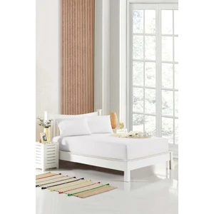 90X190 Tek Kişilik Lastikli Çarşaf Takımı 60 Tel Polycotton Beyaz