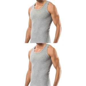 Maruf Shop 2 Adet Erkek Slim Fit Dar Kalıp Likralı Penye Sporcu Atleti(Rambo Atleti)