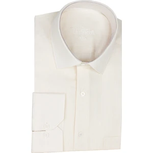 Erkek Krem Bej Uzun Kollu Keten Efektli Cepli Pamuklu Gömlek