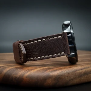 North's Nature Huawei Watch Gt Uyumlu Ultimate Düz Dikişli Acı Kahve 22MM Saat Kordonu