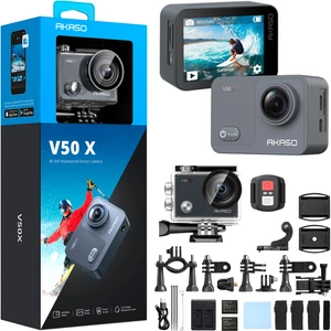 V50X 4K/30FPS 20MP Wi-Fi Aksiyon Kamera ve Aksesuar Seti, Su Geçirmez Kılıf, App Kontrollü