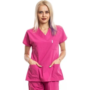 Simirna Üniforma Cerrahi Hemşire Doktor Forması Cerrahi Fuşya Üst