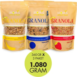 Mom's Natural Foods 3'lü Granola Muz360G / Y.Mer360G / Çilek360G
