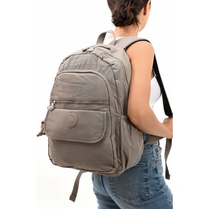 Unisex Suya Dayanıklı Kumaş Laptop Bölmeli Büyük Boy Vizon Renkli Okul Seyahat Sırt Çantası