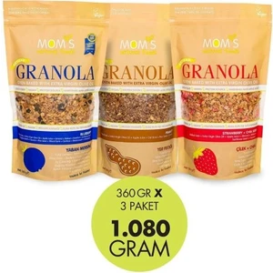 Mom's Natural Foods 3'lü Granola Y.Mer360G / YerF360G / Çilek360G