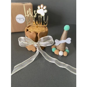 Patisserie Store Köpekler Için Doğum Günü Seti-Gold Paw Kit- Doğum Günü Pastası,pati Tasarımlı Süs,doğum Günü Şapkası