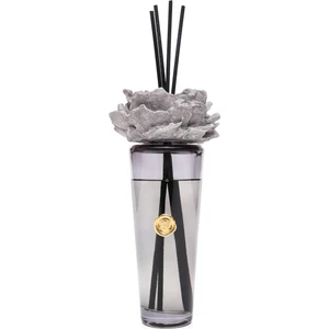 400 ml Siyah Konik Cam Şişe Seramik Taş Bambu Çubuklu Black Vanilya Oda Kokusu
