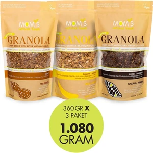 Mom's Natural Foods 3'lü granola YerF360G / Muz360G / Kakao360G