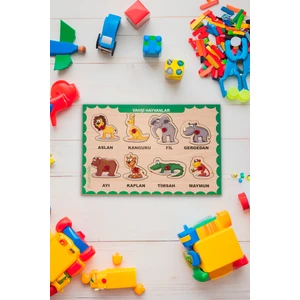 Hoby Games Vahşi Hayvanlar Eğitici Ahşap Puzzle