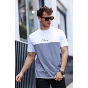 Erkek Iki Renk Nakışlı Regular Bisiklet Yaka %100 Pamuk T-Shirt