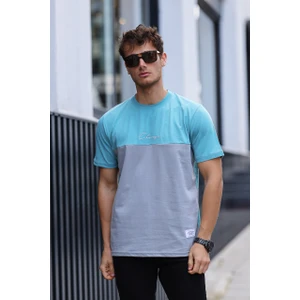 Erkek Iki Renk Nakışlı Regular Bisiklet Yaka %100 Pamuk T-Shirt