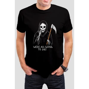 Azrail Kurukafa Baskılı Siyah Unisex Tişört C628