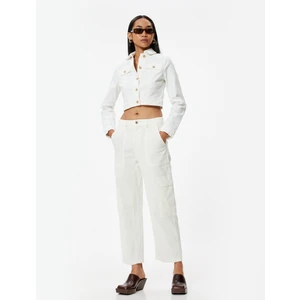 Kargo Kot Pantolon Cep Detaylı Normal Bel Düz Paça Pamuklu