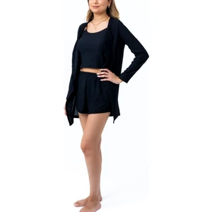 Bella Bonita 3' lü Bürümcük Sabahlıklı Askılı Şort Pijama Takımı