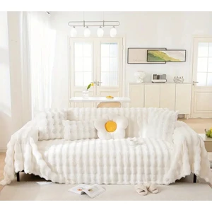 Baladi Home Kalın Peluş Klasik Kürklü Koltuk Örtüleri (1 Adet) Uçlu Koltuk Örtüsü Için Parça Ölçüsü 160 x 300 cm