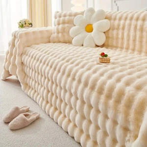 Baladi Home Kalın Peluş Klasik Kürklü Koltuk Örtüleri (1 Adet) Uçlu Koltuk Örtüsü Için Parça Ölçüsü 160 x 300 cm