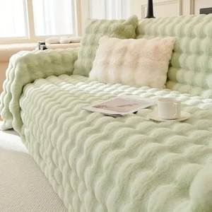 Baladi Home Kalın Peluş Klasik Kürklü Koltuk Örtüleri (1 Adet) Uçlu Koltuk Örtüsü Için Parça Ölçüsü 160 x 300 cm