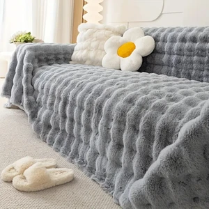 Baladi Home Kalın Peluş Klasik Kürklü Koltuk Örtüleri (1 Adet) Uçlu Koltuk Örtüsü Için Parça Ölçüsü 160 x 300 cm