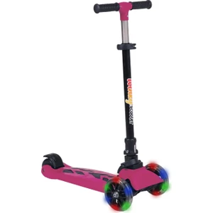 Winky Scooter Pembe LED Işıklı Teker Katlanabilir 5+Yaş Max 90 kg