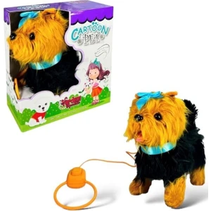 Tasmalı Hareketli Yürüyen Peluş Köpek Fiyonklu