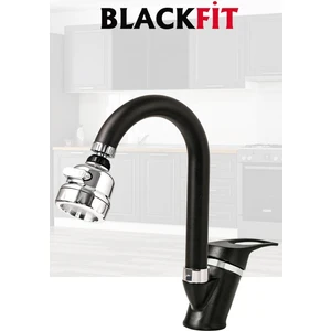 Siyah Mix Lavabo Bataryası Filtreli Oynar Başlıklı Banyo Musluğu Banyo Çeşmesi Çift Su Girişli