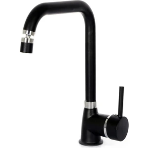 Siyah Delta Mutfak Evye Bataryası 360° Döner Başlıklı Musluk 5 Yıl Garantili