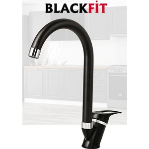 Siyah Mix Mutfak Bataryası Filtreli Mutfak Musluğu Eviye Bataryası Çift Su Girişli