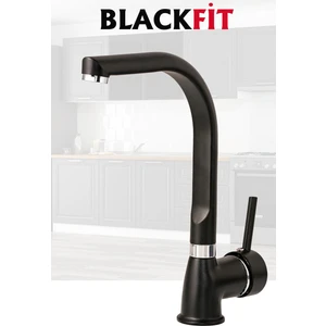 Siyah Delta Mutfak Bataryası Filtreli Mutfak Musluğu Eviye Bataryası Çift Su Girişli 5 Yıl Garantili