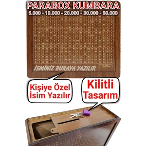 Parabox Kumbara Isteğiniz Doğrultusunda Üzerine Isim Yazılır, Talebinize Göre Kilitli Veya Kilitsiz
