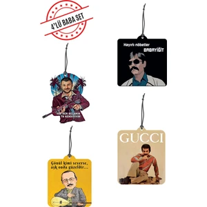 By Meyla Bymeyla 4'lü Baba Set Dekoratif Oto Kokusu ve Oto Aksesuarı