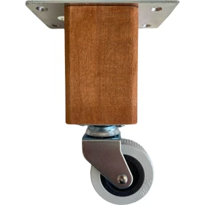DS Yapı Kale Ahşap Tekerli Ayak Mobilya Masa ve Dolap Tekerli Ayağı FRENSIZ(12CM - 15CM)(KAYIN/GÜRGEN)