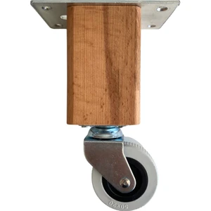 DS Yapı Kale Ahşap Tekerli Ayak Mobilya Masa ve Dolap Tekerli Ayağı FRENSIZ(12CM - 15CM)(KAYIN/GÜRGEN)